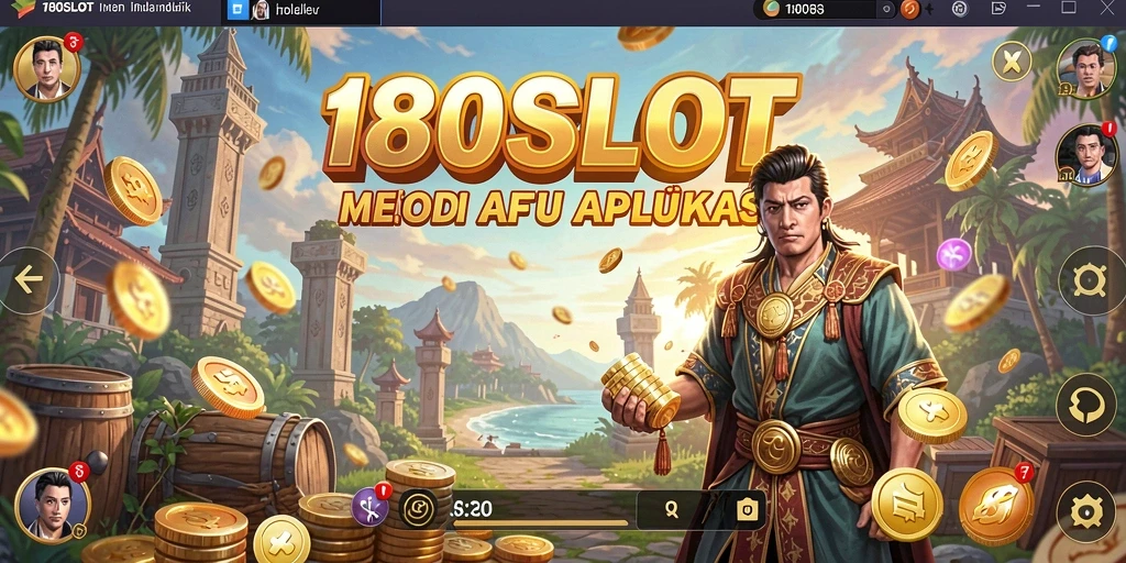 Screenshot utama 180SLOT menampilkan gameplay slot yang diiringi musik.