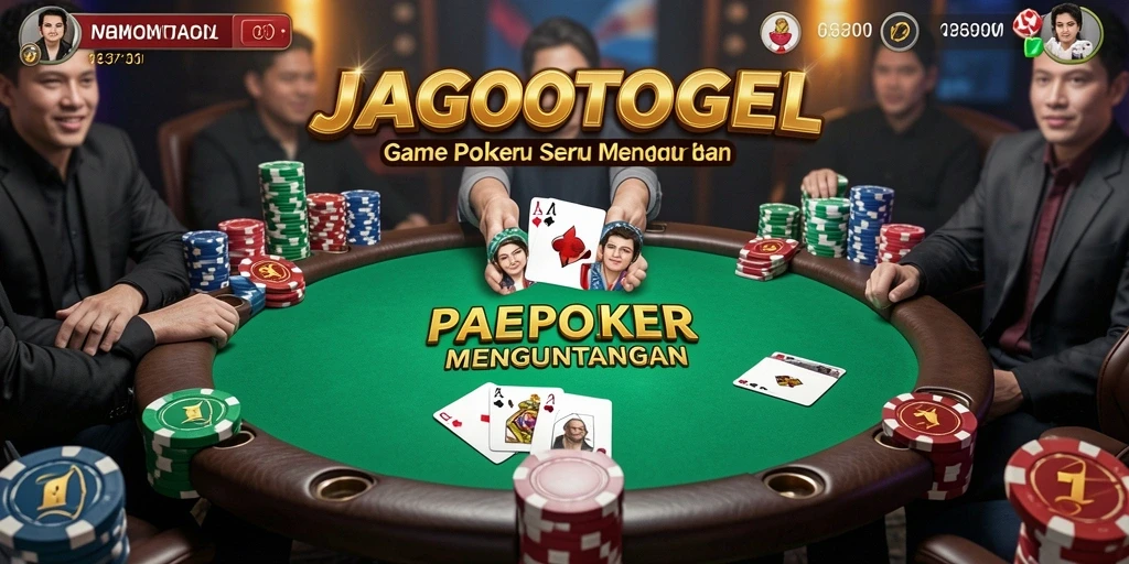 Tampilan gameplay JAGOTOGEL yang mendebarkan dengan pemain Poker aktif.