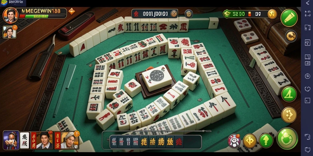 Screenshot tampilan gameplay Mahjong MEGEWIN188 dengan grafis menarik.