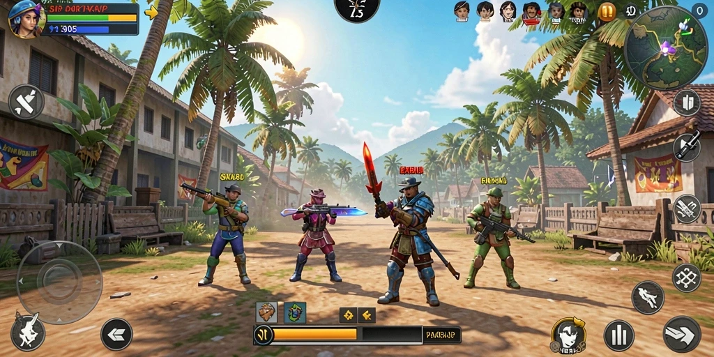 Tampilan menarik dari gameplay strategi PAKARJP saat bertarung.