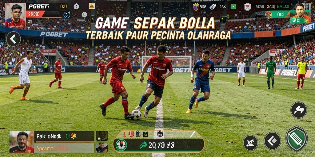 Screenshot utama PGBET menampilkan aksi seru di lapangan sepak bola.