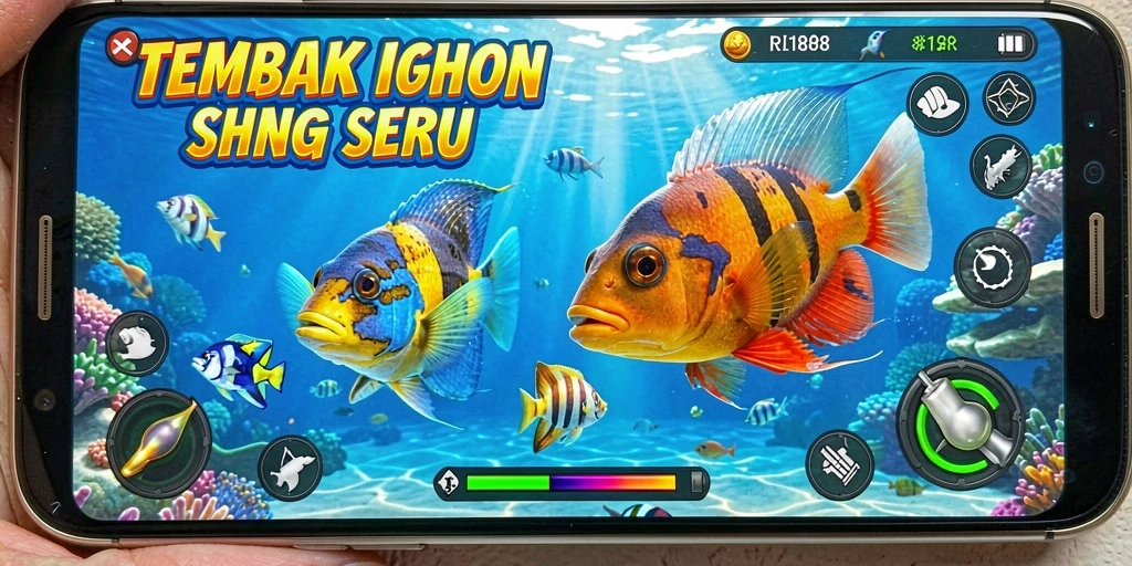 Screenshot gameplay RI188 dengan aksi menembak ikan yang seru.