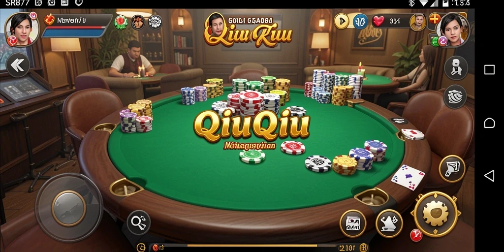 Tampilan menarik gameplay SR877 dengan QiuQiu kartu.