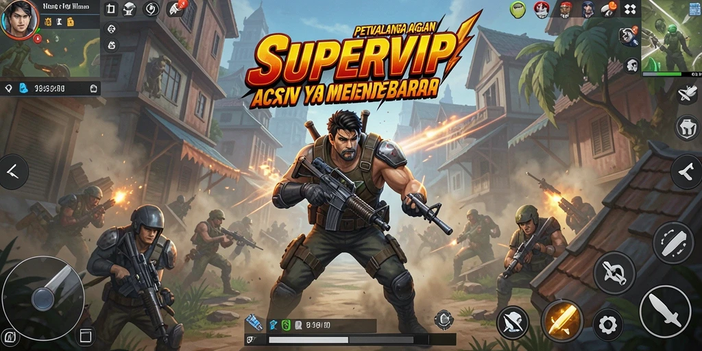 Tampilan gameplay seru SUPERVIP dengan aksi cepat dan mendebarkan.
