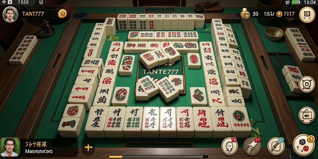 Screenshot dari permainan Mahjong yang menampilkan gameplay seru.