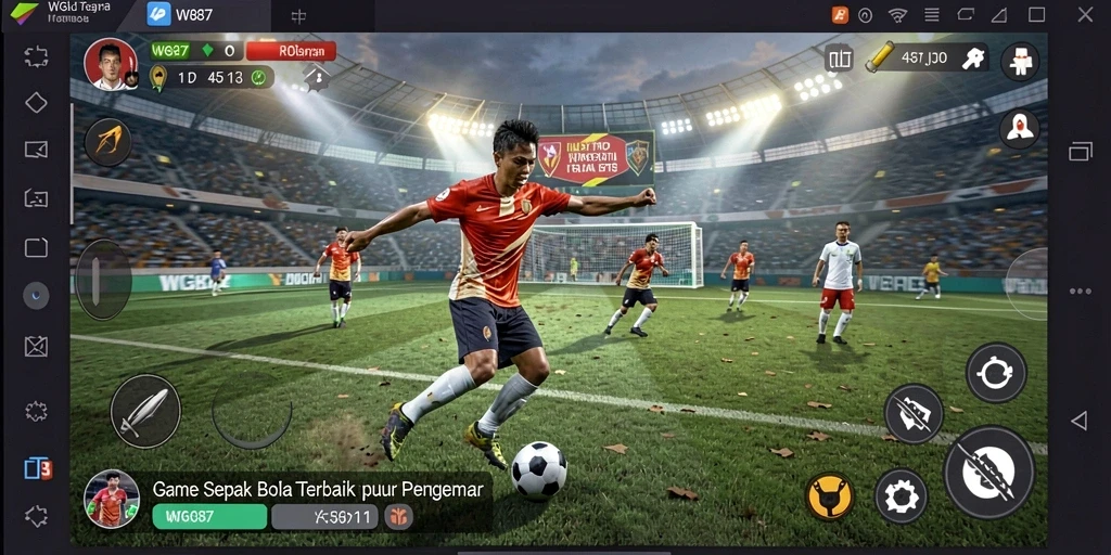 Tampilan gameplay sepak bola yang intens dan mendebarkan di WG87.