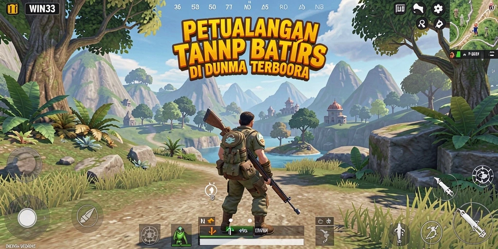 Tampilan gameplay seru di dunia terbuka WIN33 yang memukau.
